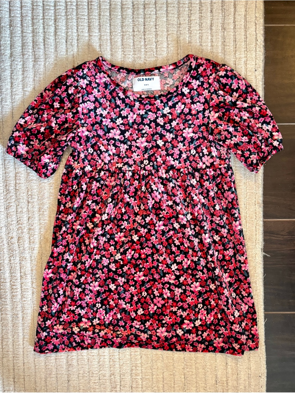 Old Navy Girls' Pink Floral Short-Sleeve Dress